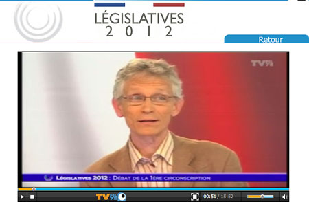 image de Jean-Luc Manceau entrant de parle dans le débat organise par TVfil 78 le 24 mai 2012