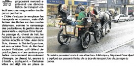 Omar Ayad présente l’hippomobilité aux Flériens, Journal Ouest-France du 8 juin 2012
