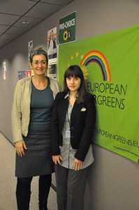 Ulrike Lunacek, députée Européenne Autrichienne, Porte Parole du Parti Vert Enropéens, avec Agathe Eyriolles