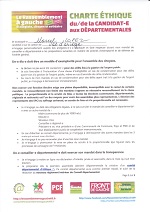 Charte éthique des candidatEs aux départementales 2015, signée par Marcel LOPEZ