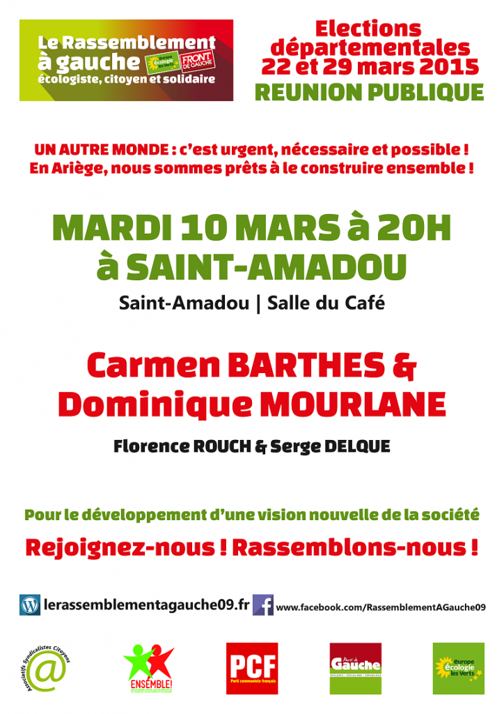 Réunion publique le 10/03/2015 à Saint-Amadou, canton de Pamiers 2