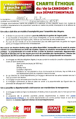 Charte éthique de la candidate aux départementales 2015, signée par Martine PAPAIX