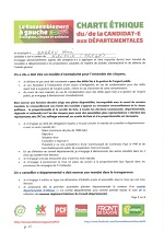 Charte éthique du candidat aux départementales 2015, signée par Henri BARROU