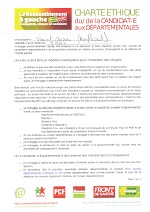 Charte éthique du candidat aux départementales 2015, signée par Laurent CAUQUIL