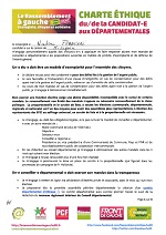 Charte éthique de la candidate aux départementales 2015, signée par Nadine FRANCIONI