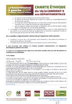 Charte éthique des candidatEs aux départementales 2015, signée par Sylvie BONACINA