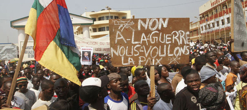 Manifestation à Bangui, janvier 2013