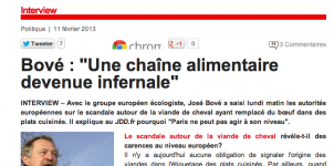 JDD Interview Politique  José Bové : "Une chaîne alimentaire devenue infernale