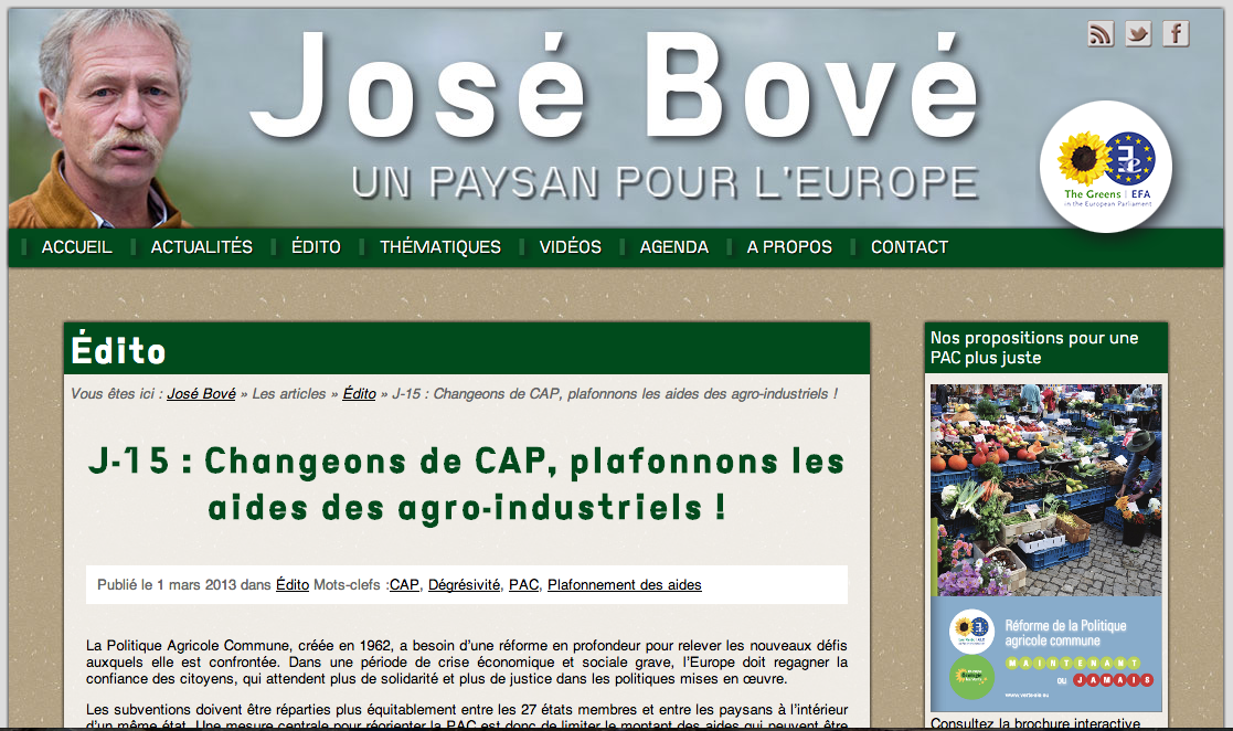 José Bové agriculture PAC