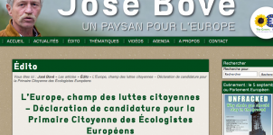 José Bové L’Europe, champ des luttes citoyennes – Déclaration de candidature pour la Primaire Citoyenne des Écologistes Européens