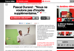 Pascal Durand : "Nous ne voulons pas d'impôts supplémentaires."