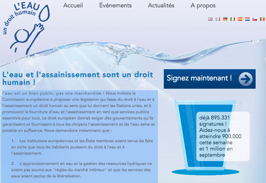 L'eau et l'assainissement sont un droit humain !