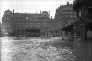 Crue de la Seine de 1910 gare Saint-Lazare