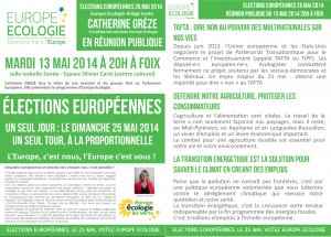 Mardi 13 mai 20h à Foix (Ariège) : réunion publique avec Catherine Grèze, eurodéputée et candidate aux Européennes 2014 en 2ème position sur la liste de José Bové