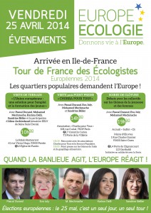 Affiche : arrivée du Tour de France de l'Ecologie en Ile de France