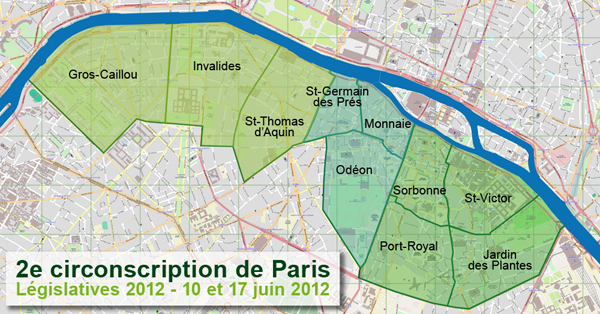 Carte de la 2e circonscription de Paris