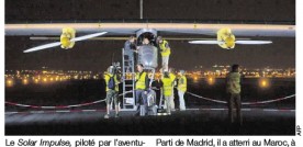 L'avion solaire a réussi à traverser la Méditerranée Journal Ouest-France du 7 juin 2012
