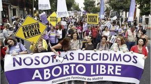 Manifestation pour le droit des femmes en Espagne