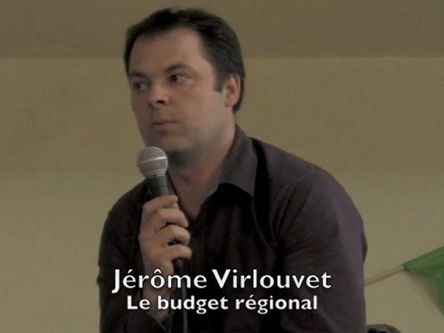 Le budget régional. Intervention de Jérôme Virlouvet, soirée finale tournée des élus EELV du Conseil régional de Basse-Normandie