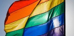 Close-up of a Gay Pride Flag
