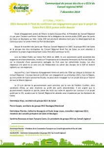 Communiqué DSP Calais 2015 groupe EELV CR NPDC et GL EELV