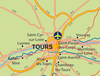 Carte aéroport Tours