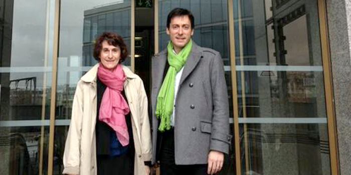 Photo de Marie-Christine Lemardeley et Laurent Audouin, candidats de la gauche et des écologistes pour le 5e