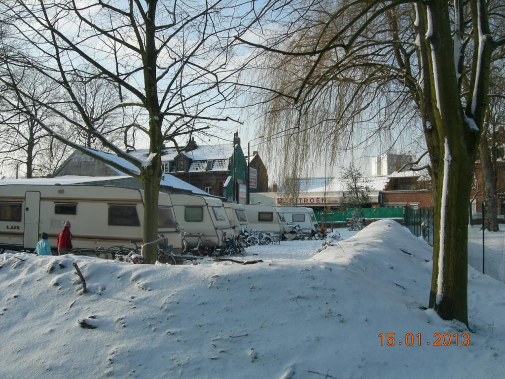 Photo JF Bonhomme. Janvier 2013, les caravanes au parc Engrand