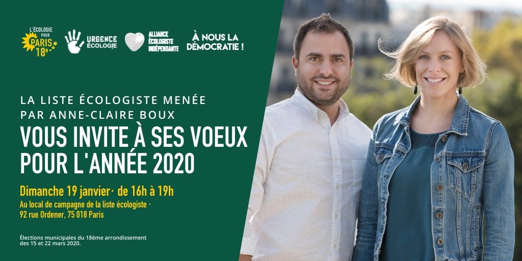 Voeux de la liste écologiste - 19 janvier 2020