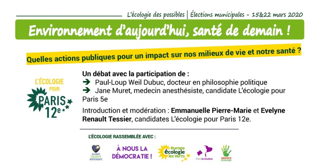 Emmanuelle PIERRE-MARIE EELV Paris 12 Ecologie Pour Paris 12 Conférence